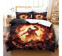 KUKUUU Pompier Housses De Couettes Housse De Couette pour Adultes Et Enfants 3D Imprimé Effets visuels 3D Microfibr Parure De Lit E avec Fermeture À Glissière avec Taies 3 Pièces Double(200x200cm)