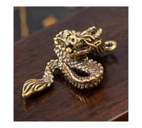 KUKUUU Porte-clés Pendentif Dragon du Zodiaque en Laiton, Statuette Miniature, Sculpture, Figurine décorative