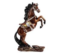 KUKUUU Statue de cheval en résine - Décoration de table pour étagère, porche, bibliothèque, bureau (marron, 20 x 9 x 30 cm)