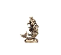 KUKUUU Statue Miniature en Laiton d'une Princesse sirène, Sculpture décorative, Accessoire de Maison