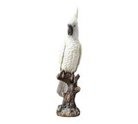 KUKUUU Statuette en résine perroquet en résine pour décoration de bureau (blanc)