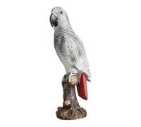 KUKUUU Statuette en résine perroquet en résine pour décoration d'intérieur (gris)