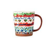 KUKUUU Tasse à café en céramique colorée de 430 ml, grande capacité, for le petit-déjeuner, le bureau, le thé au lait(C)