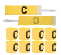 Kukyller 10pcs Captains Brassbands, Captain Arm Bands for Soccer C Word Elastic Sport Arm Band Utilisation pour Le Football, Le Rugby et Plus (Jaune)