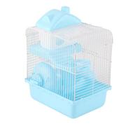Kukyller 2 Niveaux Hamster Cage Grand Espace High Chassis Design Hamster Habitat Cage pour Animaux de Compagnie Petits Animaux (Blue)