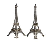 Kukyller 2pcs Modèle de Tour Eiffel, Eiffel Tower Statue Desktop Decoration pour décoration de fête Cake Topper Living Room Home (15 cm)