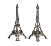 Kukyller 2pcs Modèle de Tour Eiffel, Eiffel Tower Statue Desktop Decoration pour décoration de fête Cake Topper Living Room Home (10 cm)