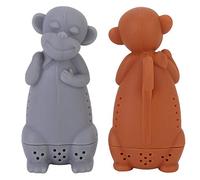 Kukyller 2Pcs Tea Strainer Filter for Loose Tea,Silicone Cute Cartoon Monkey Infuser for Home Cafe Hotel