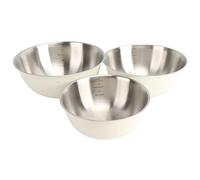 Kukyller 3PCS Stainless Steel Mixing Bowls, Stackable Salad Basin Cooking Bowl Food Storage Container with Scale for Cooking Baking and Storage (Blanche)