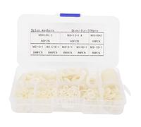 Kukyller 500 pièces ensemble de rondelles en nylon, M2 M2.5 M3 M4 M5 M6 M8 M10 accessoires de fixation de matériel pour la maison (Joint en nylon blanc 500 pièces)