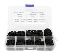 Kukyller 500 pièces ensemble de rondelles en nylon, M2 M2.5 M3 M4 M5 M6 M8 M10 accessoires de fixation de matériel pour la maison (Joint en nylon noir 500 pièces)