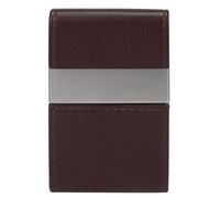 Kukyller Business Card Holder, Stainless Steel Business Card Case Slim Name Holder Double Open (brown)