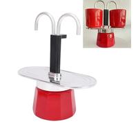 Kukyller Cafetière à double tube de 2 tasses, cafetière à double tête en aluminium de 100 ml, cuisinière à expresso en aluminium, cafetière express, percolateur pour la maison et les