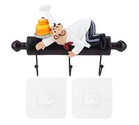 Kukyller Chef Figurine Wall Crochet, auto-adhésif Crochet Hook Murative Murn Murn Pice For Kitchen Hotel Dining Room Decoration (01)