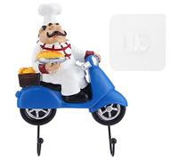 Kukyller Chef Figurine Wall Crochet, auto-adhésif Crochet Hook Murative Murn Murn Pice For Kitchen Hotel Dining Room Decoration (02)