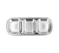 Kukyller Ensemble de 2 coupelles à condiments modernes en acier inoxydable, idéales pour la sauce soja, les sauces, les apéritifs et le ketchup. (3 cavités)