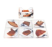 Kukyller Ensemble de sous-Traits en Bois en cèdre, corseurs en Bois Ensemble de sous-Verres Modernes avec Support pour Le thé à café (Coasters carrés 6 Plus sous-Verres carrés)
