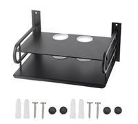 Kukyller Étagères AV flottantes, boîte de boîte à télévision à Double calque étagères murales de Rangement DVD DVD Boîte de Rangement avec Trous de câble pour Les Jeux Console/DVR/TV