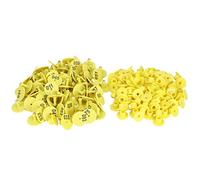 Kukyller Étiquettes d'oreille de bétail, numéro 001-100 Rondes en Plastique, étiquettes d'identification d'animaux de Ferme, étiquette numérotée de marqueur d'oreille de Chien avec numéros