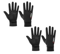 Kukyller Gants de Cyclisme, 2 Ensembles de Gants de Protection Solaire en Soie glacée Douce et Respirante, Doigt Complet pour la pêche, la randonnée, la Conduite, la Salle de Sport (Black)