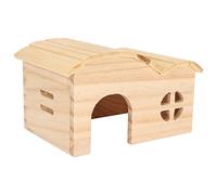 Kukyller Maison de Hamster en Bois, cachette de Hamster, cabane en rondins de Bambou sans Fond pour Ours dorés, Petits Animaux 5,9 x 5,3 x 3,7 Pouces