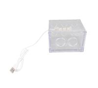 Kukyller Mini Aquarium USB, Mini Aquarium de Bureau, Lampe LED USB, boîte de réservoir, Bureau, Table à thé, décoration pour Boules d'algues, singes de mer 4,72 x 3,15 x 4,13 (Clear)