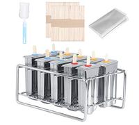 Kukyller Moule à sucettes glacées en acier inoxydable, machine à crème glacée à congélation rapide avec bâtonnets de sucettes et sacs, outil de moule pour la fabrication de