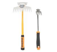 Kukyller Outil d'extraction de désherbage à Main, Petit râteau de Jardin, Outils de désherbage, 4 Dents, 11 Dents, poignée en Caoutchouc, idéal pour Le désherbage à la Ferme