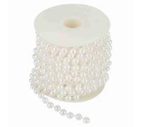 Kukyller Pearl Beads,10m Bead Chain Trim Strands Roll Garland Pearl Roll Strand for Wedding Party Decoration (white)