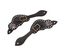 Kukyller Sangles d'éperons en Cuir pour Hommes et Femmes, Sangles d'éperons occidentales en Cuir de Style Vintage Occidental, équipement de Protection pour l'équitation, Accessoires