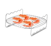 Kukyller Support de friteuse à air, brochettes à Double Couche, Plateau de Cuisson en Acier Inoxydable, Cuisson Polyvalente, Panier de brochettes à la Vapeur pour la Maison