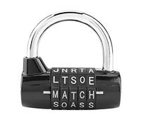 Kukyller Verrouillage de casier de gymnase de 2 PCS, verrouillage de mot de passe de cadenas en alliage lourds de 5 lettres pour calemortige de casier sportif de sports de gymnase (Noir)