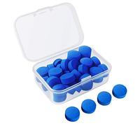 Kulannder 30 Pcs Pool Cue Conseils 12mm Billard Cue Bâton Conseils de Remplacement avec boîte Transparente pour Queue de Billard (Tête Bleue)