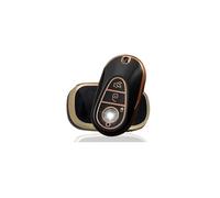 KULCSOK Coque de clé compatible avec Mercedes Classe C Classe S MB GLC EQS EQE 300 350 450 500 560 580 2020-2024 Coque de clé en TPU 3 boutons A Noir