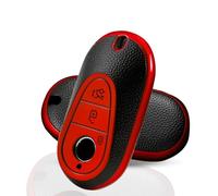 KULCSOK Coque de clé pour Mercedes Classe C Classe S MB GLC EQS EQE 300 350 450 500 560 580 2020-2024 Coque de clé en TPU 3 boutons C Rouge