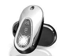 KULCSOK Coque de clé pour Mercedes Classe C Classe S MB GLC EQS EQE 300 350 450 500 560 580 2020-2024 Coque de clé en TPU 3 boutons E Argent