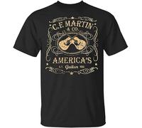 kuler Vintage Guitar Guitarist C.f & Co. America Short Sleeve Tee T-Shirt Black