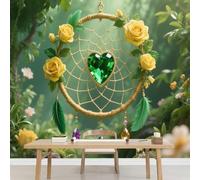 Kuletkear Attrape-Rêves Papier peint 3D Fleurs Et Plantes De La Forêt thème hôtel salon télévision canapé décoration murale décoration d'intérieur 495x353cm