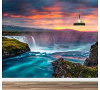 Kuletkear Automne Papier peint 3D Paysage Naturel Au Coucher Du Soleil thème hôtel salon télévision canapé décoration murale décoration d'intérieur 200x140cm