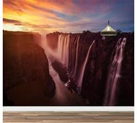 Kuletkear Cascade Du Canyon Papier peint 3D Coucher De Soleil thème hôtel salon télévision canapé décoration murale décoration d'intérieur 200x140cm
