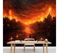 Kuletkear Incendie De La Ville Grand papier peint autocollant Art Abstrait cadeau pour chambre d'enfant chambre de bébé décoration murale Papier peint mural poster 350x245cm