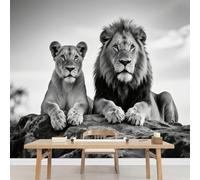 Kuletkear Lion Papier peint photo grand Animal format autocollant mural imperméable pour chambre d'enfant chambre de fille décoration de fête mariage cadeau 495x353cm