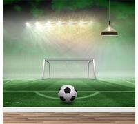 Kuletkear Terrain De Football Papier peint 3D Sportif thème hôtel salon télévision canapé décoration murale décoration d'intérieur 200x140cm