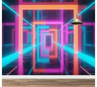 Kuletkear Tunnel Géométrique Papier peint 3D Art Abstrait thème hôtel salon télévision canapé décoration murale décoration d'intérieur 249x175cm