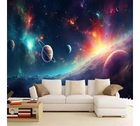 Kuletkear Univers Papier peint photo 3D L'Espace Extra-Atmosphérique amovible pour chambre d'enfant chambre d'adolescente salon stickers muraux chambre d'enfant 200x140cm