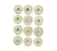 KULIA® Autocollants de Tatouages Bindi à Pois Ronds en Cristal Multicolore Femmes Bindi Front Tikka Mariage Bindi 12 Pièces Petite Boîte à Points Ronds Bollywood Party Mix Taille Ethnique Bindi