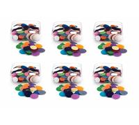 KULIA Bindi Rond Multicolore Lot de 6 Boîtes Autocollants en Velours pour Femme Motifs Frontaux aux Couleurs Assorties avec Boîte de Rangement - Ensemble Traditionnel Indien pour Usage Quotidien