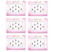 KULIA - Bindis noirs indiens pour femme - Lot de 6 paquets - Autocollants tatouages longs - Accessoires de mode et de fête Bollywood - Pierres décoratives pour le visage - Idée cadeau pour femme