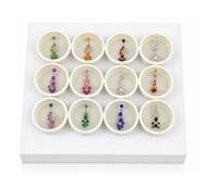 KULIA Coffret de 12 Bindis Ornés de Pierres - Autocollants Tikka pour le Front, Motifs Longs et à Pois Multicolores - Accessoires de Mariée et Bijoux de Visage Bollywood (Tailles Assorties)