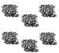 KULIA® Coffret de 6 Bindis noirs à pois ronds pour le front Autocollants Tikka pour femmes Accessoires de mariage et parures pour le visage Idéal pour soirées Bollywood Petit format Idée cadeau